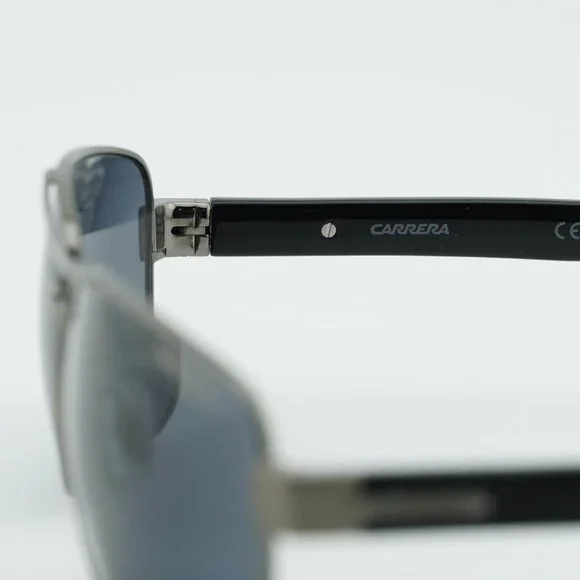 CARRERA 8063/S 0KJ1 IR Sunglasses Ruthenium Rectangle Frame, Grey Lenses